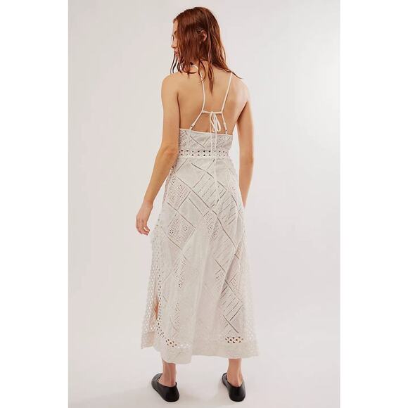 New FREE PEOPLE For Love & Lemons Temple Halter Midi Dress $269 SMALL White - Picture 2 of 8